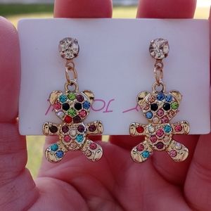 Betsey Johnson Bear Drop Earrings NEW